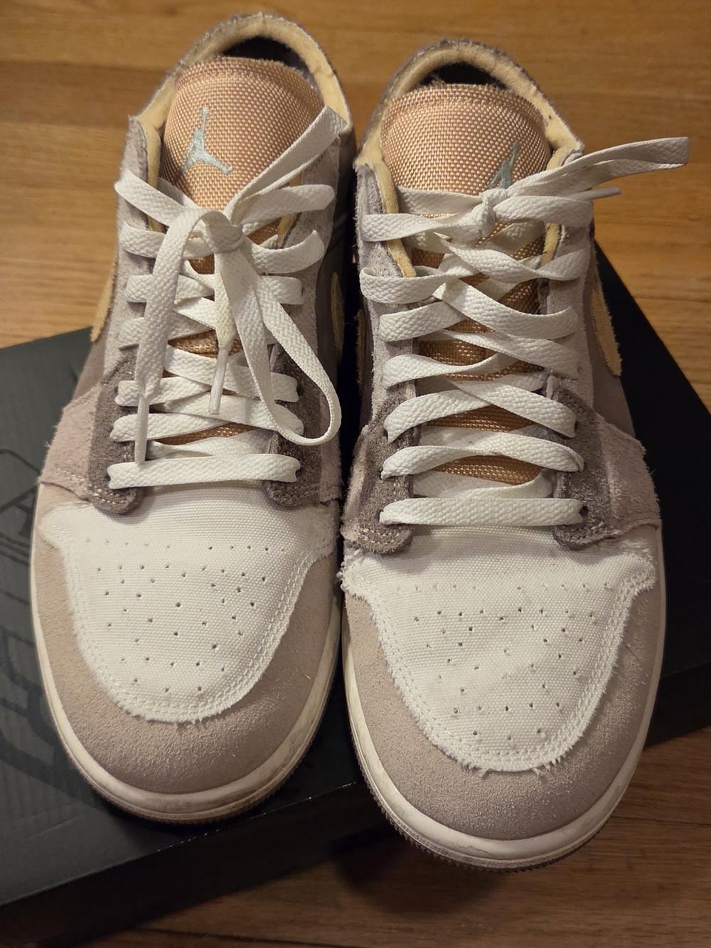 Jordan Low-Top Athletic Sneakers in White, Beige, Tan